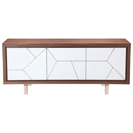 Trapeze Sideboard with Metal Inlay